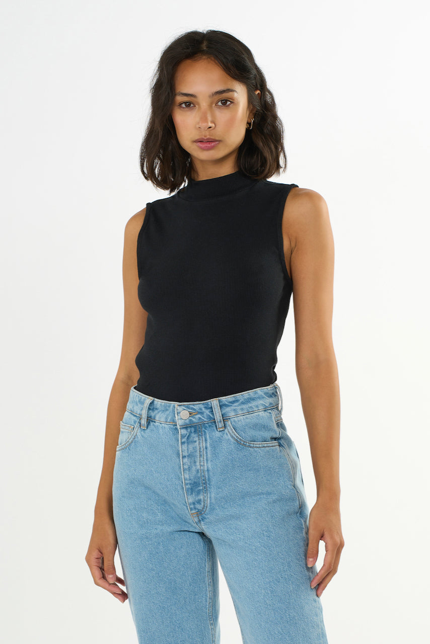 HIGH NECK Rib Top KCA