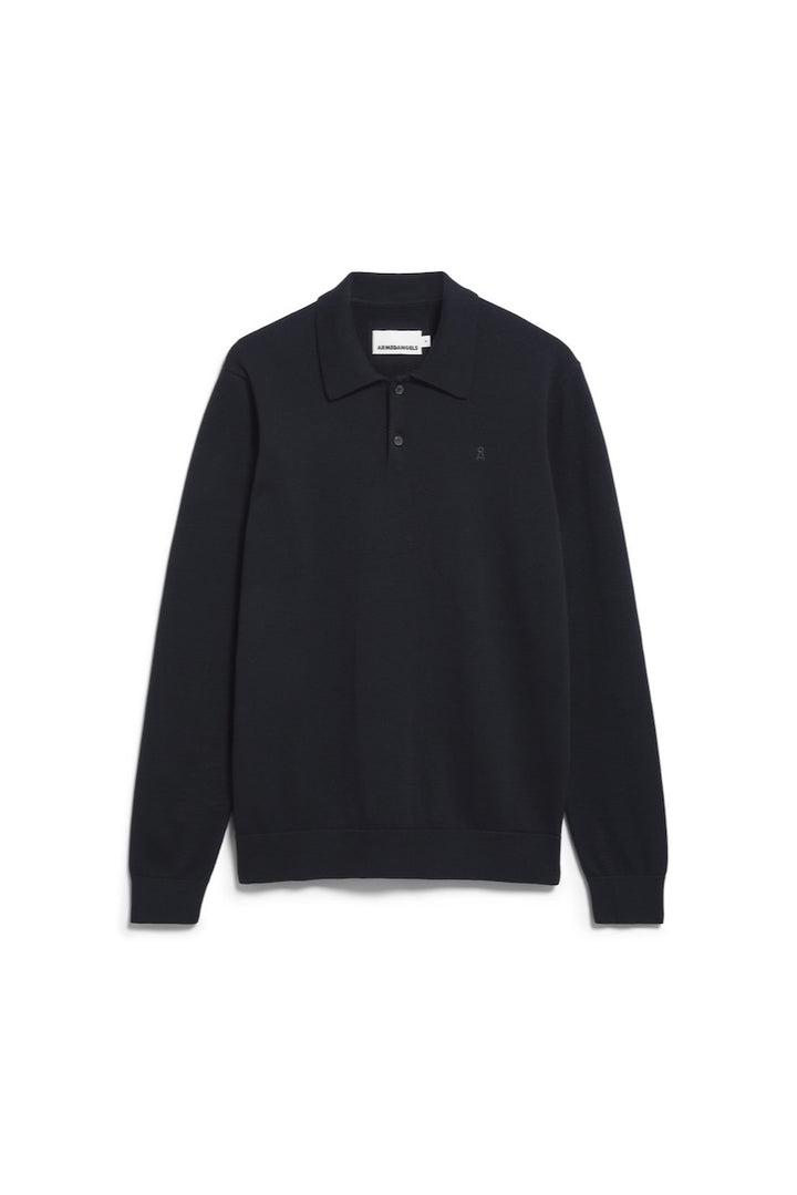 KNIT LS Poloshirt black