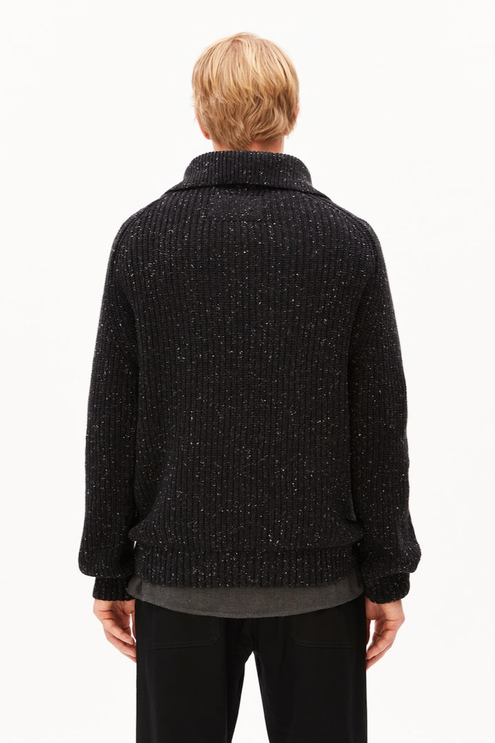 TWEED Knit Troyer black