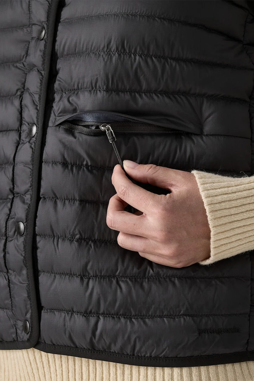 W'S LW Reversible Down Sweater Vest Black