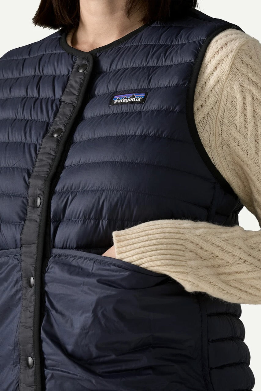W'S LW Reversible Down Sweater Vest Black
