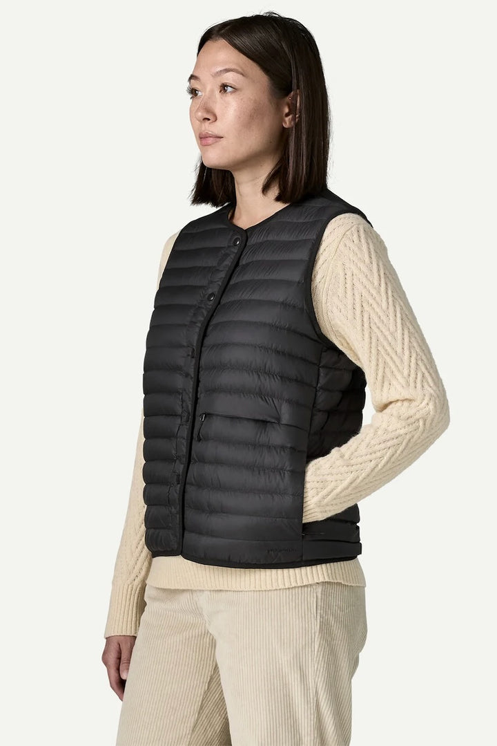 W'S LW Reversible Down Sweater Vest Black
