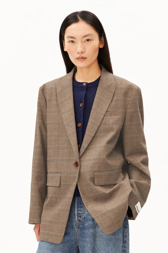 CHECK Oversized Blazer claystone sand stone