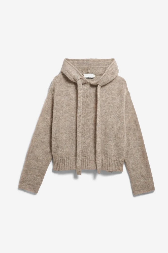 MOHAIR Blend Knit Hoody honey melange