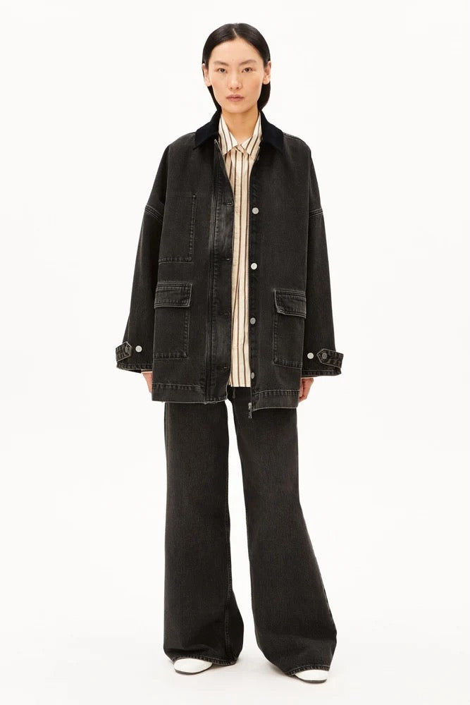 CORD Collar Denim Jacket nutmeg