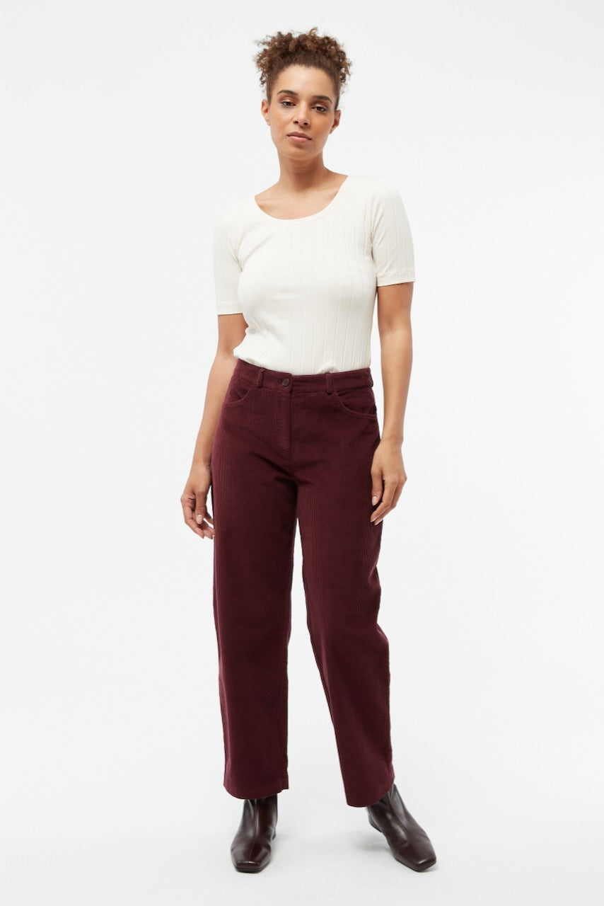 GBCoralie Cord Trousers wine red