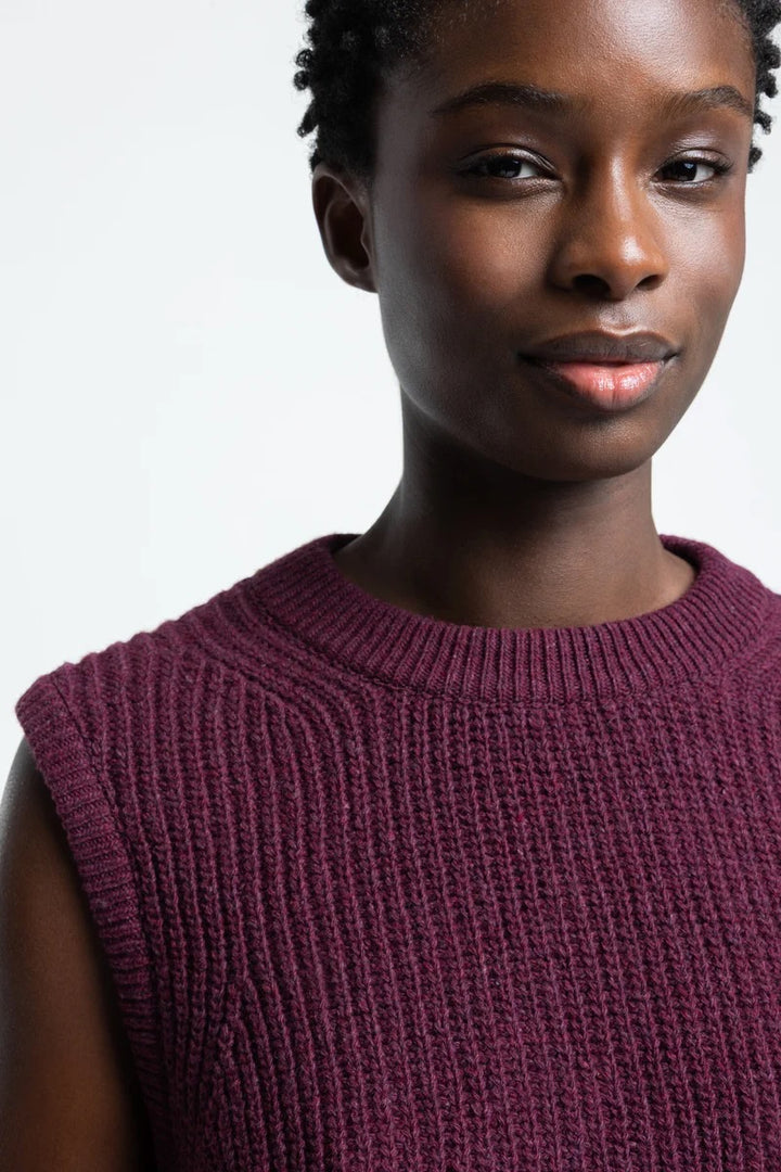 NIMYO Knit Vest mauve wine