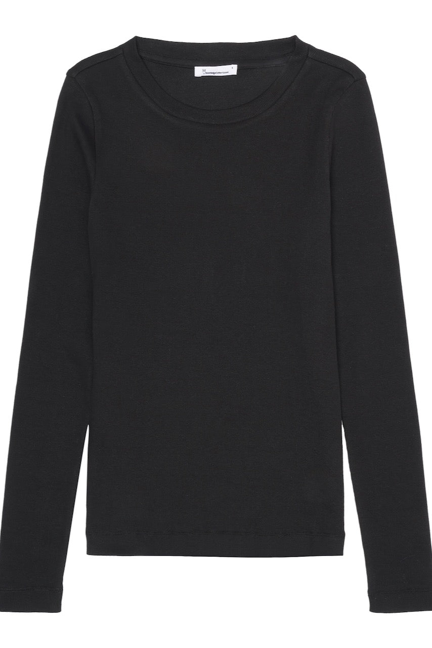 RIB Scoop Neck LS black jet