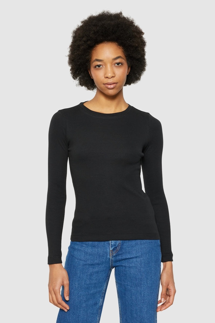 RIB Scoop Neck LS black jet