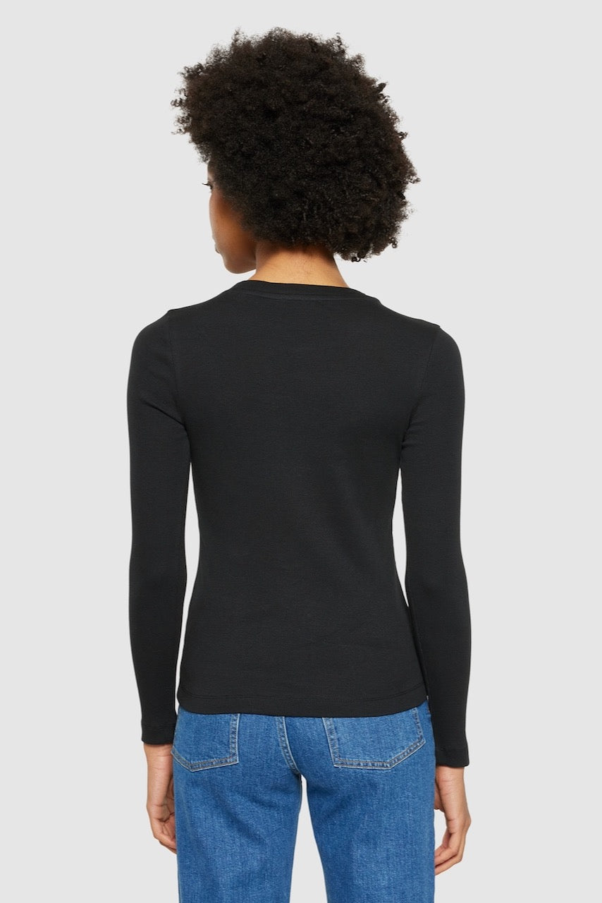 RIB Scoop Neck LS black jet
