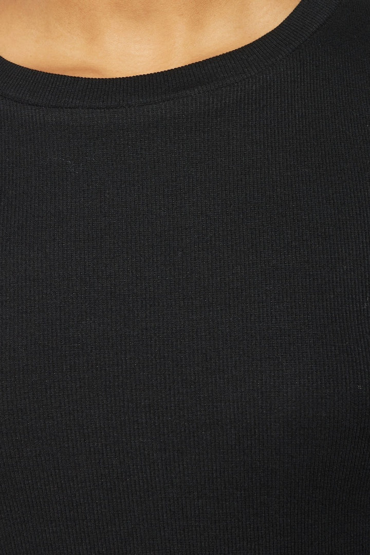 RIB Scoop Neck LS black jet