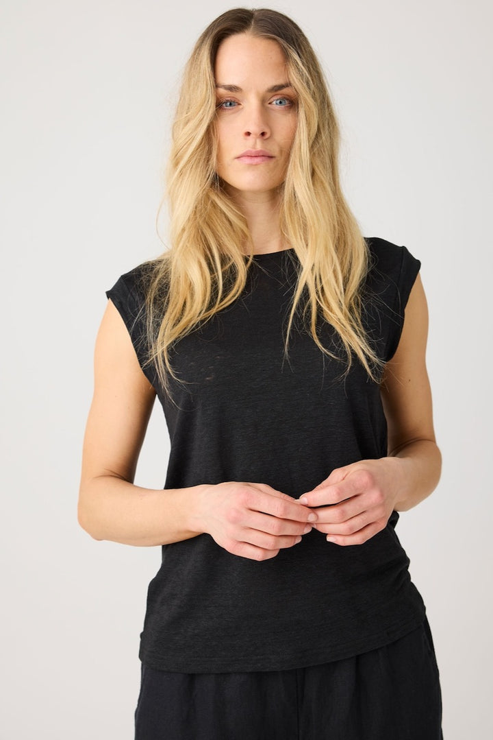 LINEN Sleeveless T-Shirt