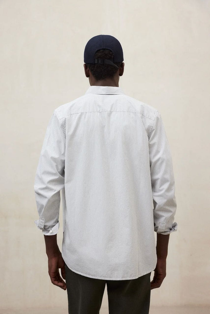 ANTONIO Shirt white green stripes