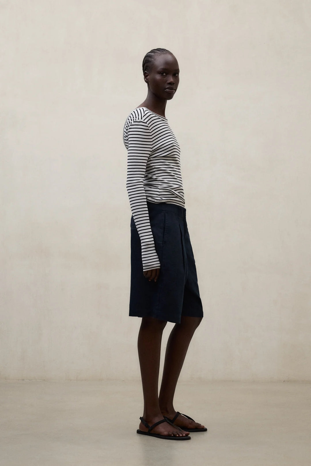 FARO LS T-Shirt white black stripe