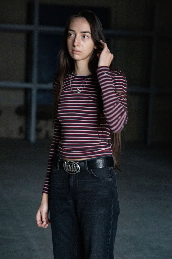 JESSY LS T-Shirt striped rib multi