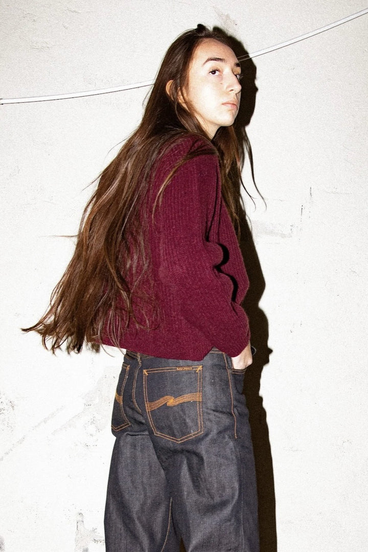 ELLEN Cardigan wool burgundy