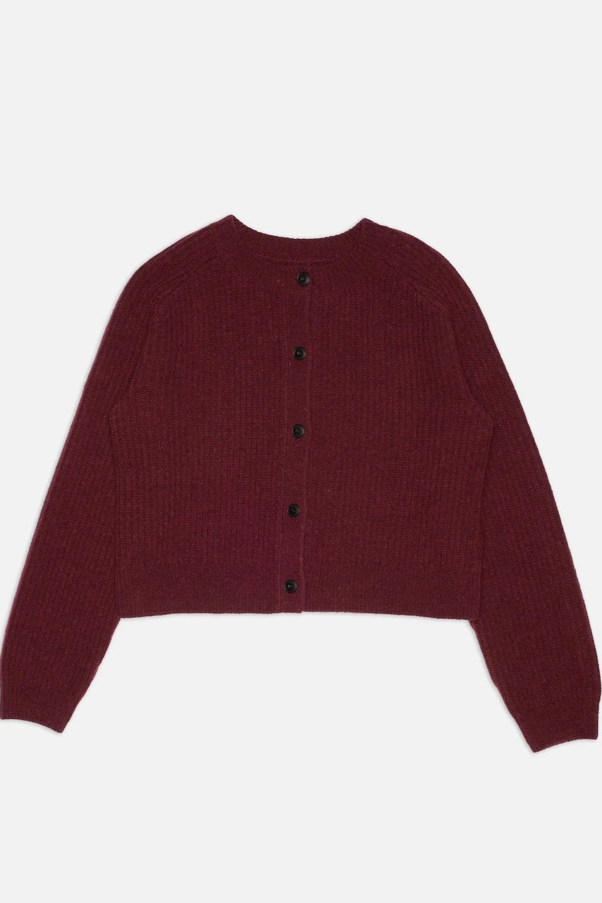 ELLEN Cardigan wool burgundy