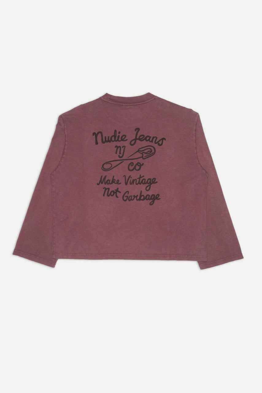 KARITA LS T-Shirt NJCO Pin burgundy