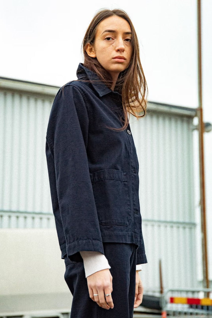 LOVIS Jacket back sateen indigo