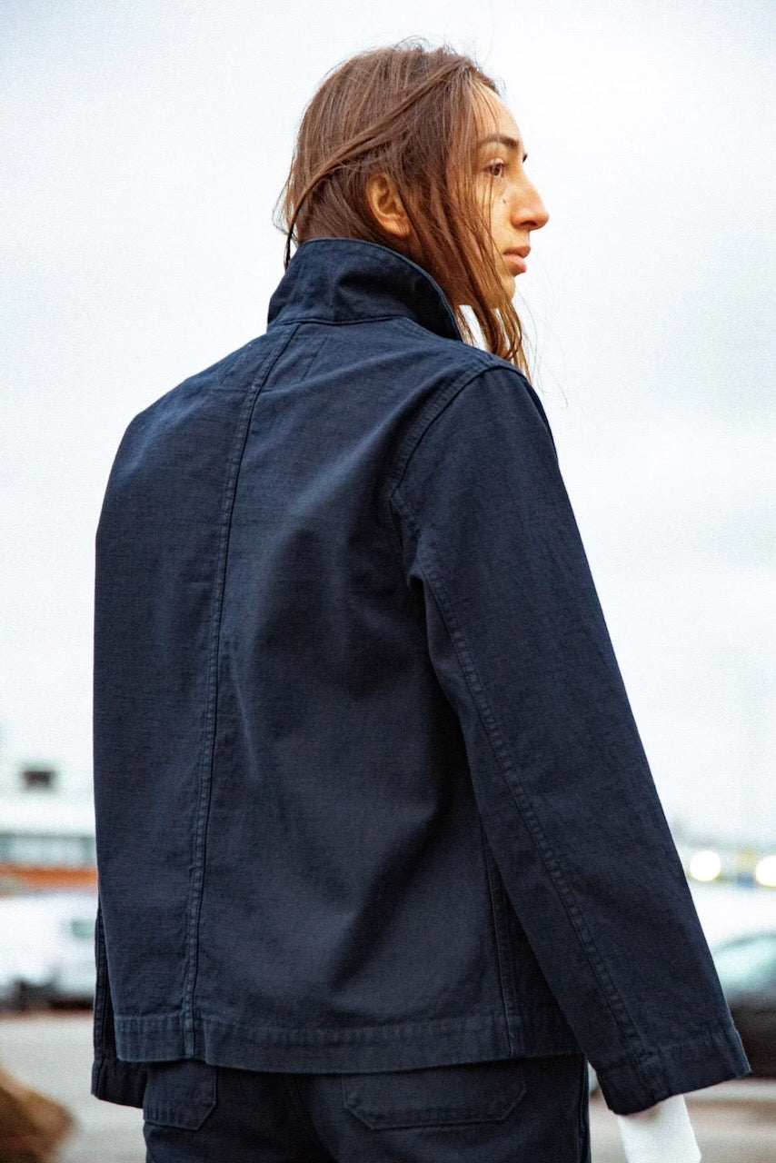 LOVIS Jacket back sateen indigo