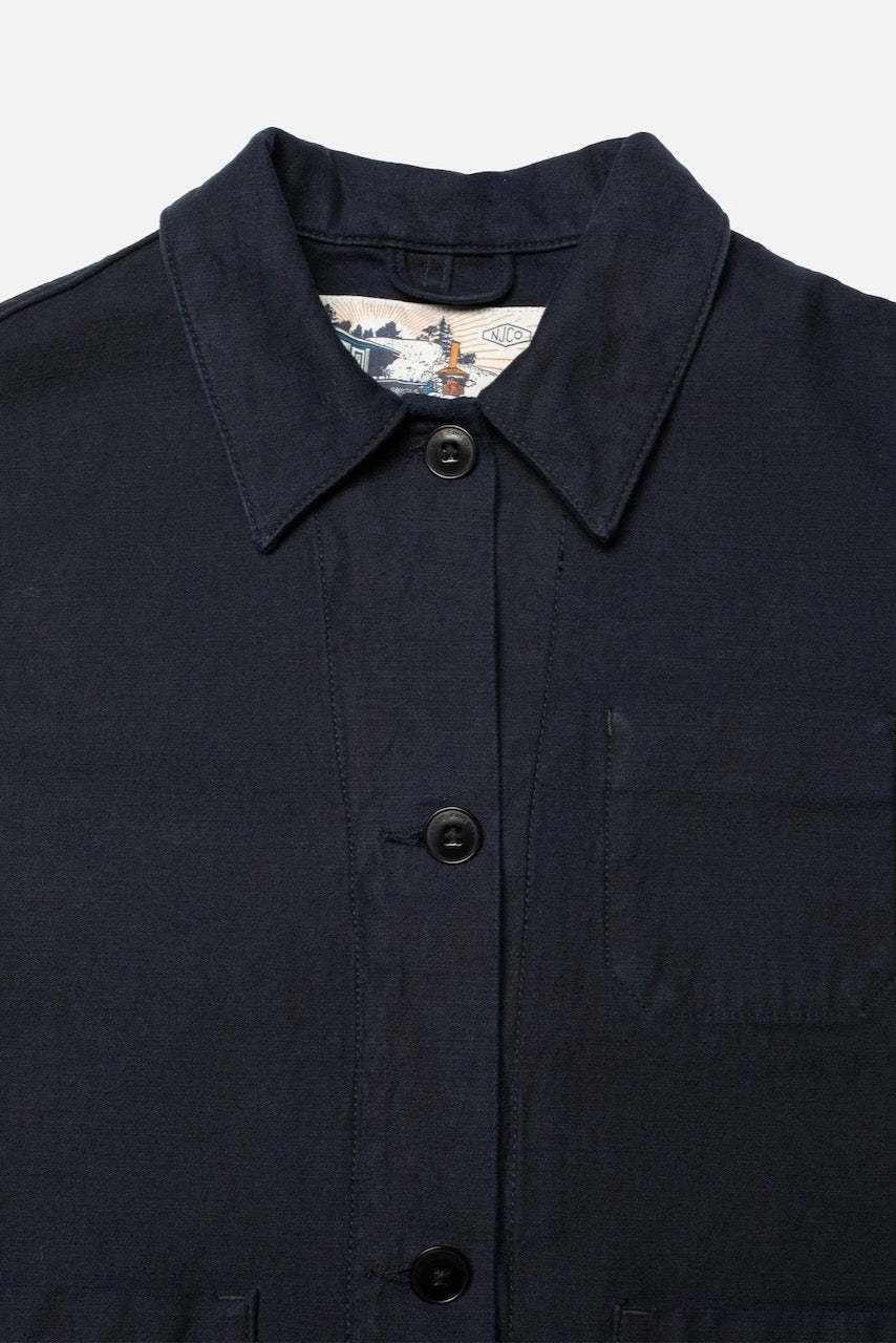 LOVIS Jacket back sateen indigo