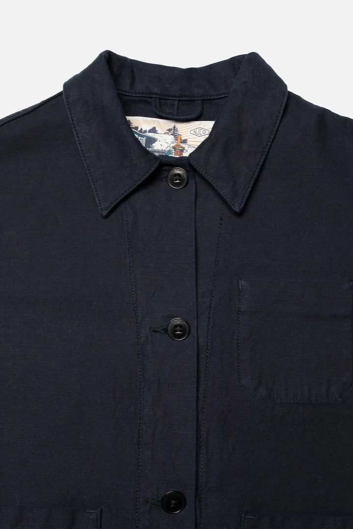 LOVIS Jacket back sateen indigo