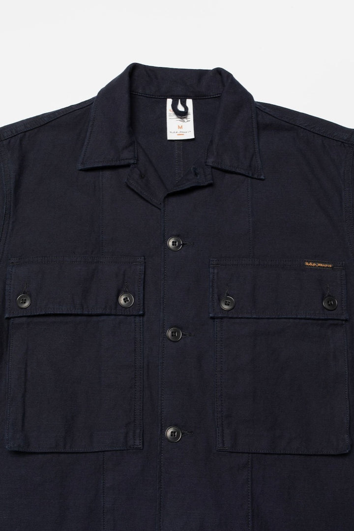 NINO Shirt back sateen indigo