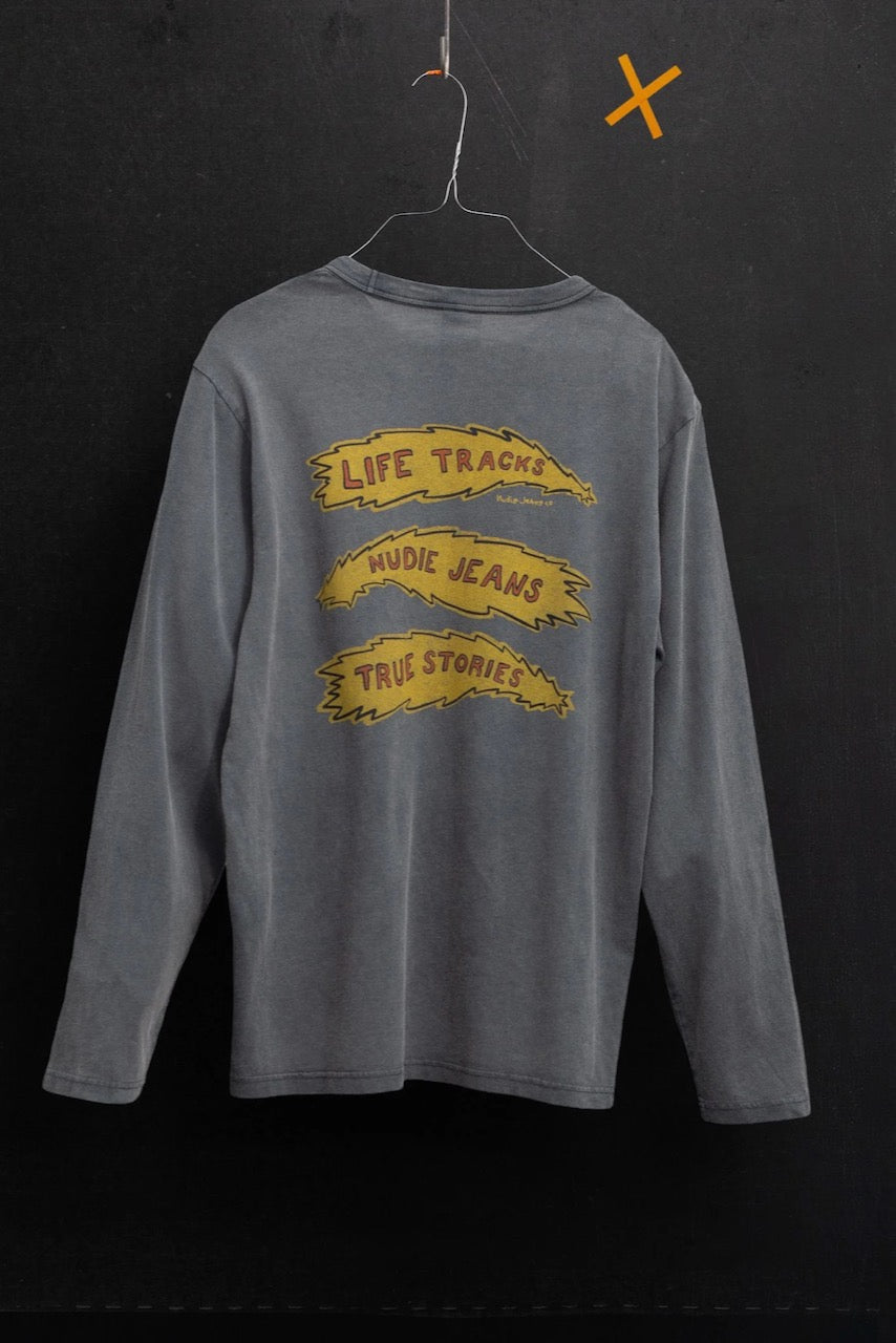 RUDI LS T-Shirt Life Tracks II antracite