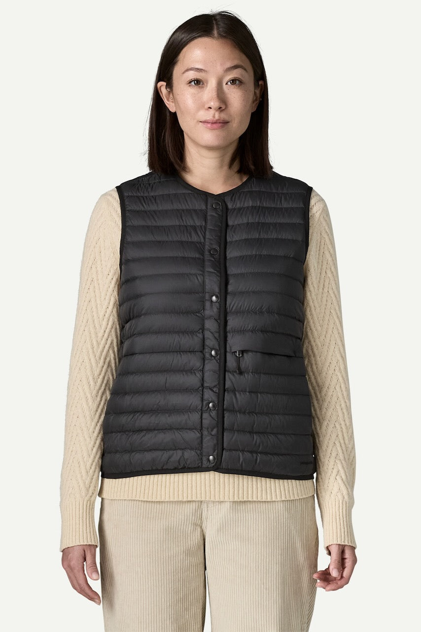 W'S LW Reversible Down Sweater Vest Black