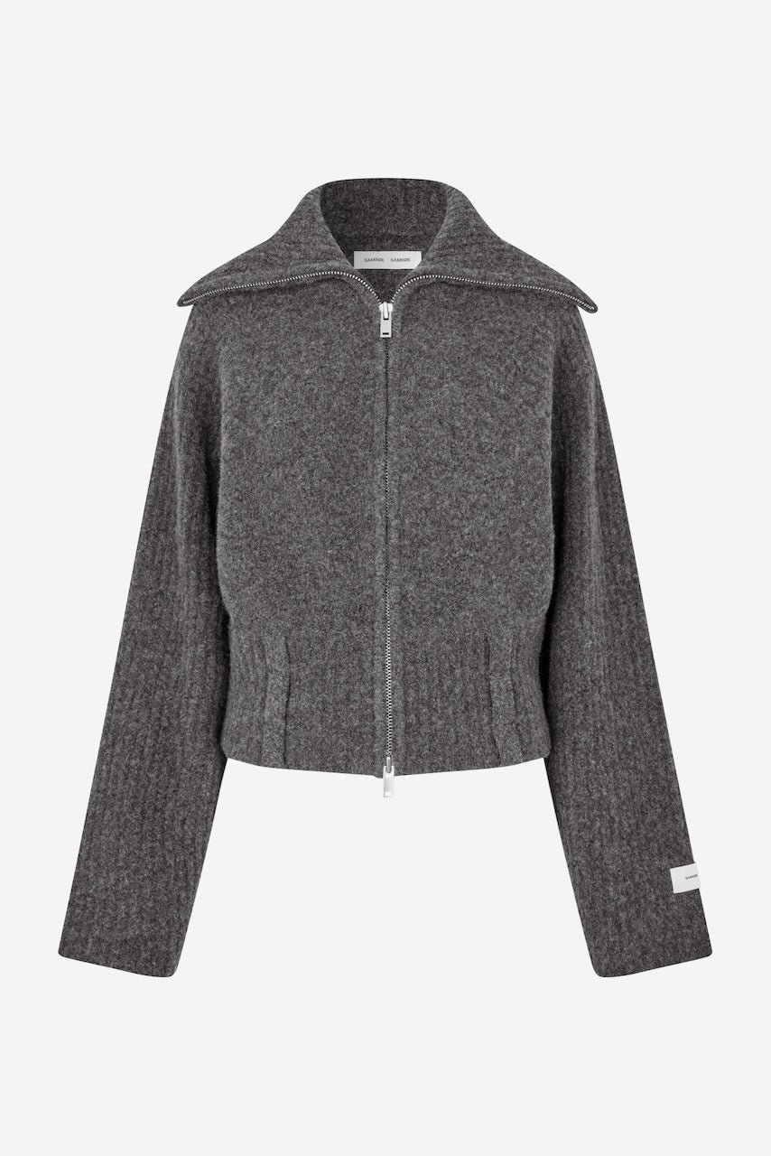 SAMIRRA Zip Cardigan dark grey mel