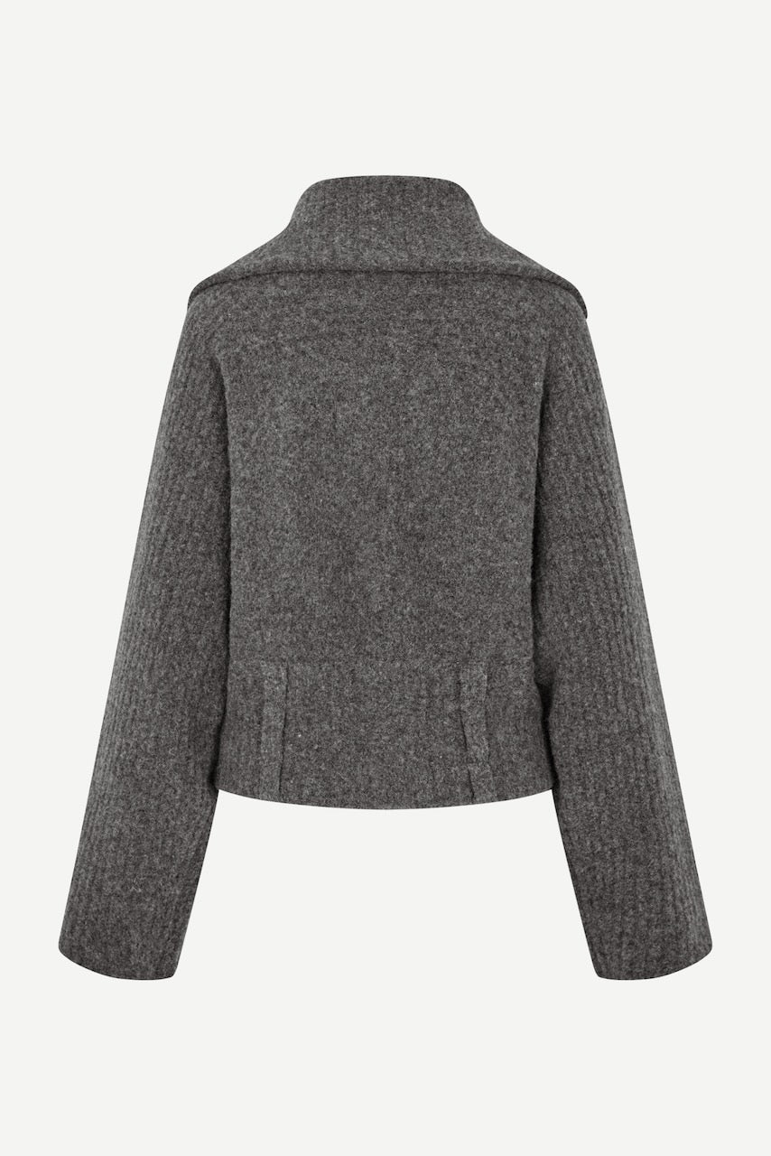 SAMIRRA Zip Cardigan dark grey mel