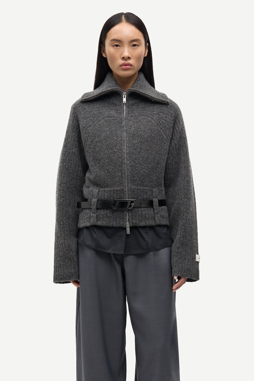 SAMIRRA Zip Cardigan dark grey mel