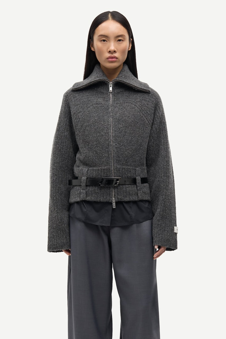 SAMIRRA Zip Cardigan dark grey mel
