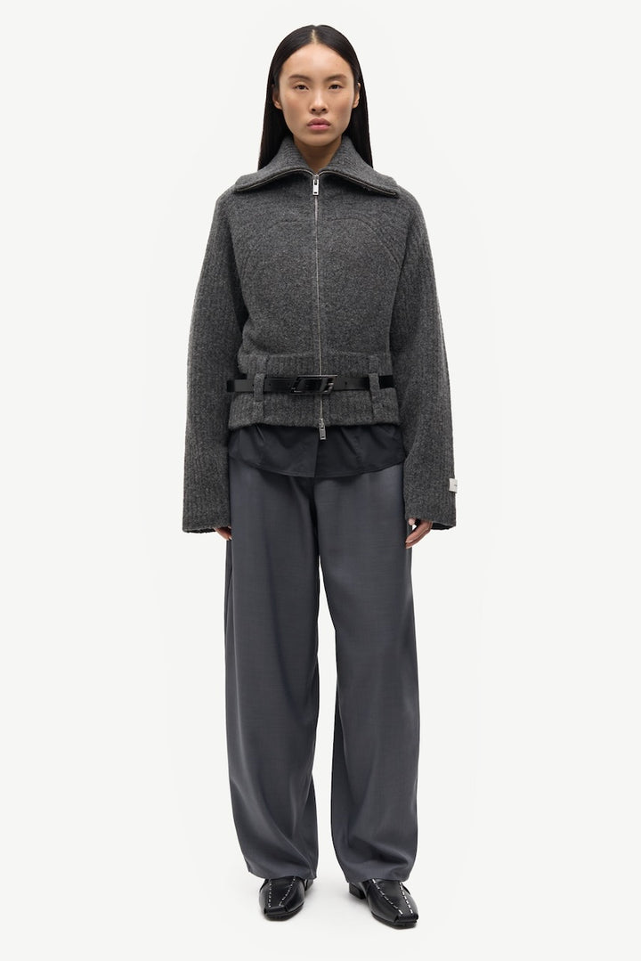 SAMIRRA Zip Cardigan dark grey mel