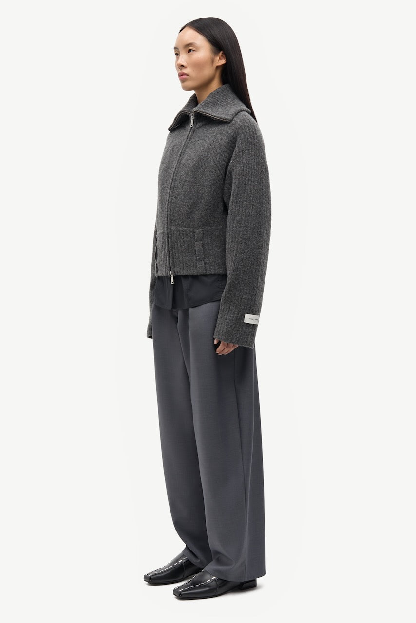 SAMIRRA Zip Cardigan dark grey mel