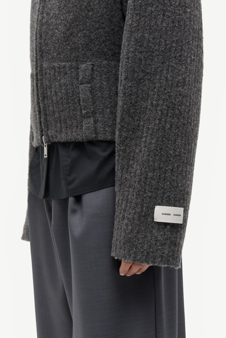 SAMIRRA Zip Cardigan dark grey mel