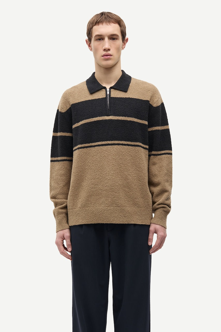 SANINO HZ Polo washed black stripe