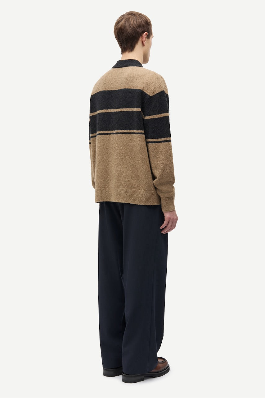 SANINO HZ Polo washed black stripe