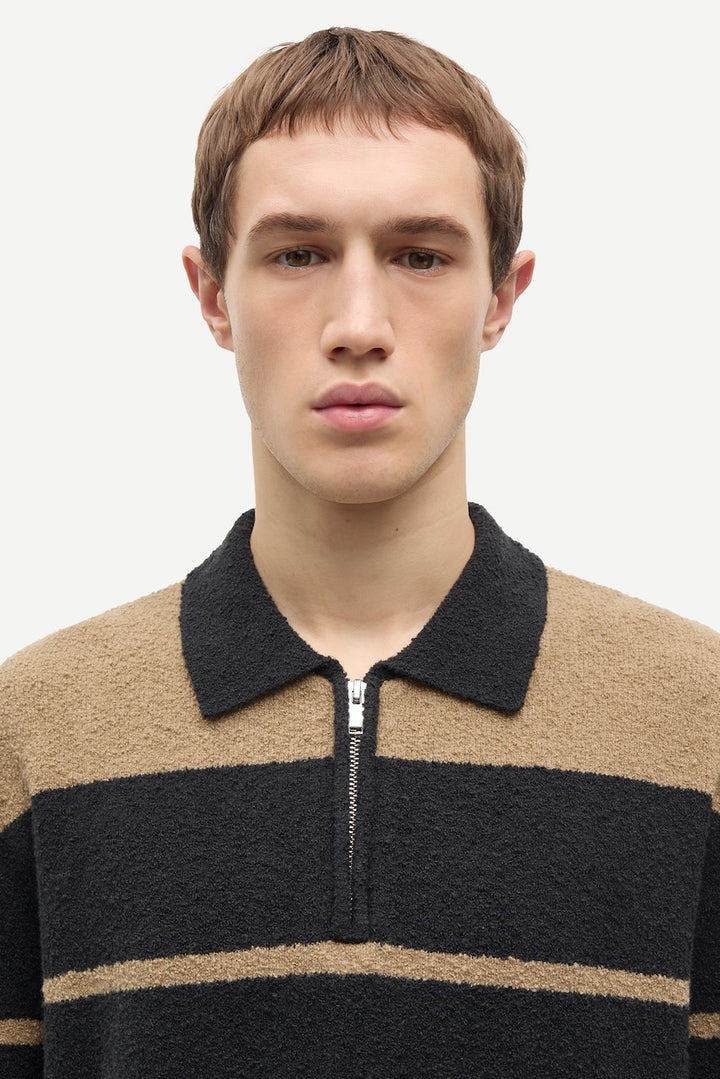 SANINO HZ Polo washed black stripe