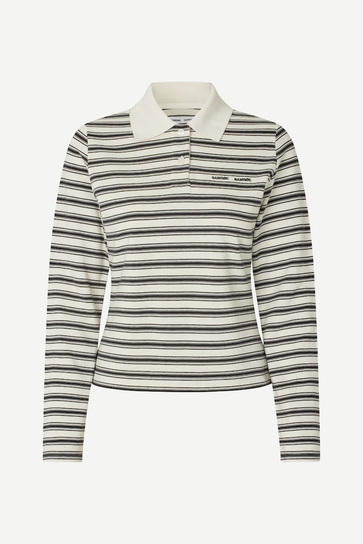 SADONELL LS Polo egret stripe