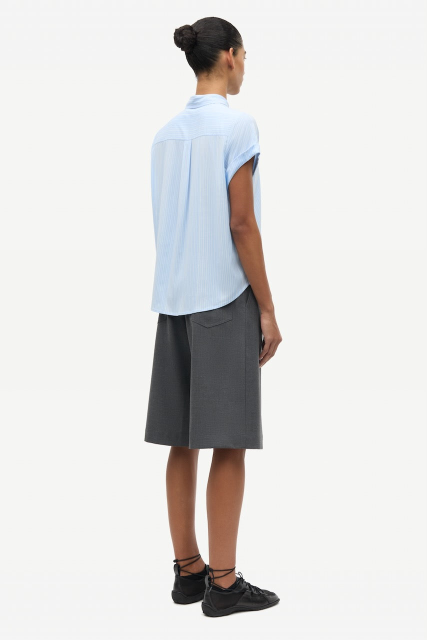 SAHARPER Pleat Shorts ombre blue