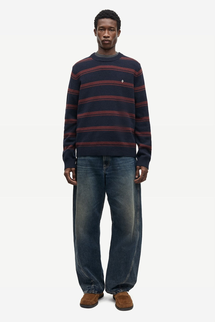 SAPATRIK Sweater bitter chocolate stripe