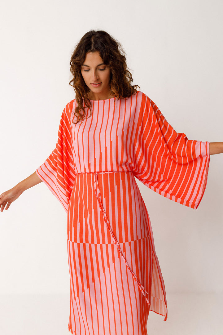 LIGI Dress stripes pink