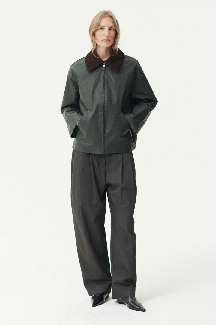 SHIRT Jacket Waxed Dark Grey Green