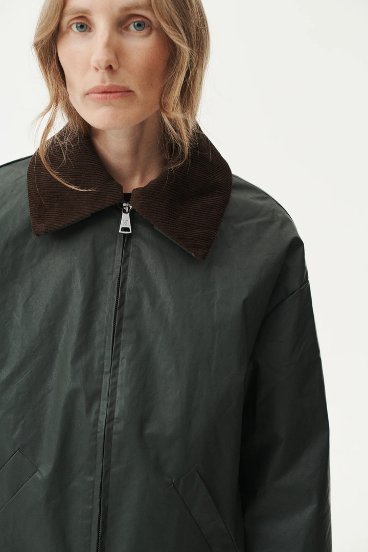SHIRT Jacket Waxed Dark Grey Green