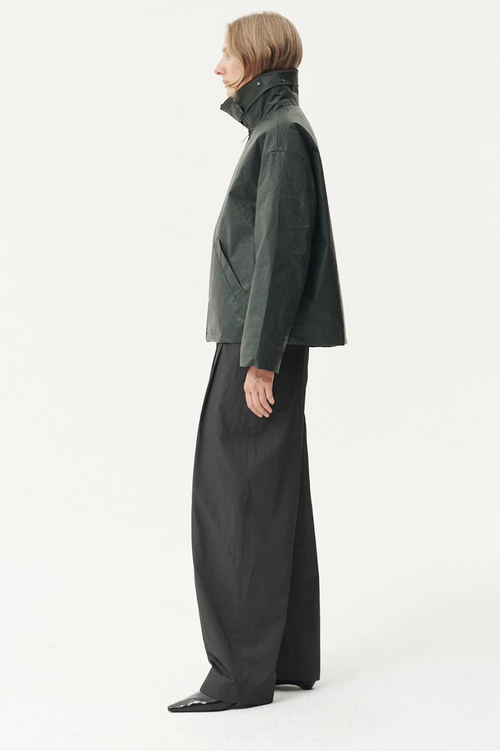 SHIRT Jacket Waxed Dark Grey Green